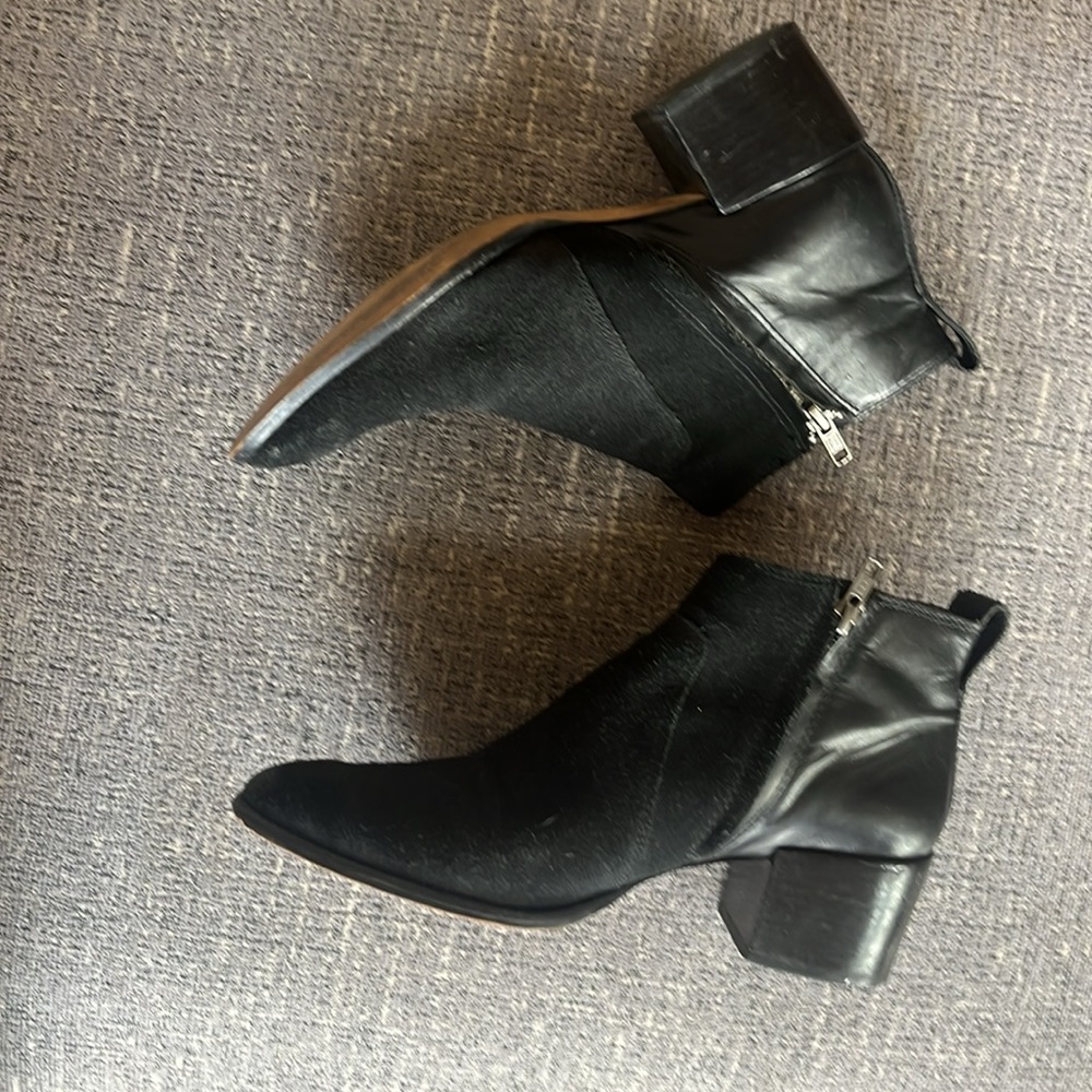 Madewell leather and suede ankle boots.